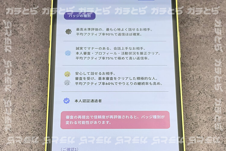 Anemone（アネモネ）のバッジの区分