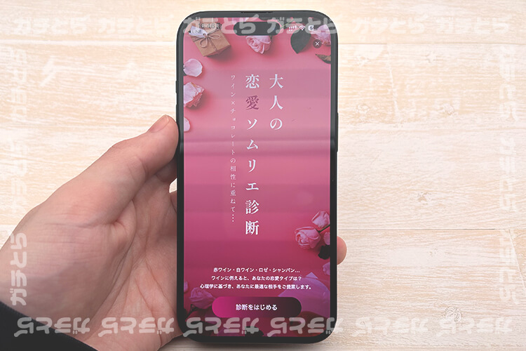 Somuri(ソムリ)の大人の恋愛ソムリエ診断画面